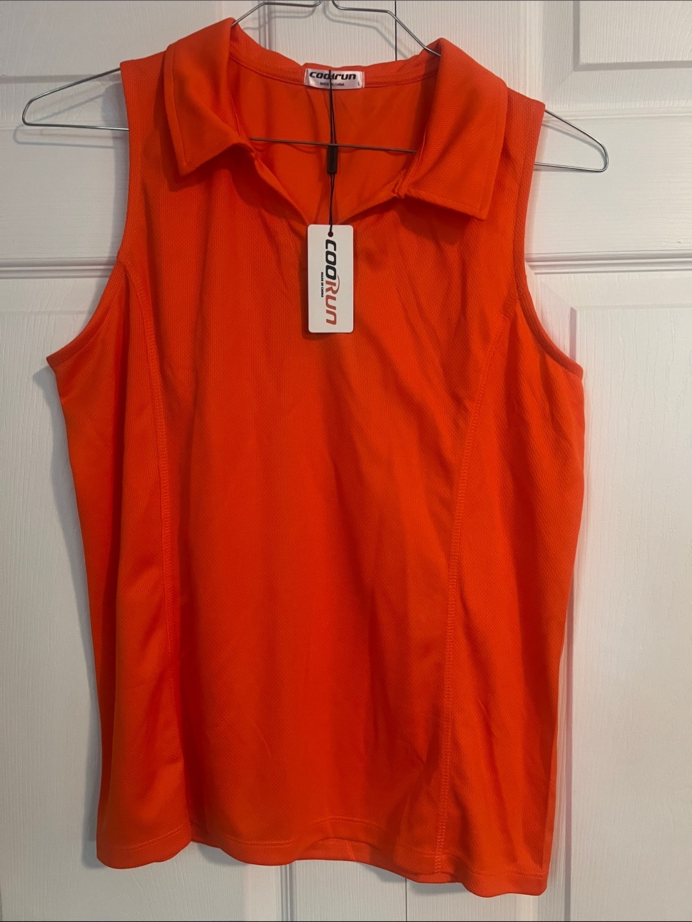 Women's Sleeveless Polo Tank Top in Orange